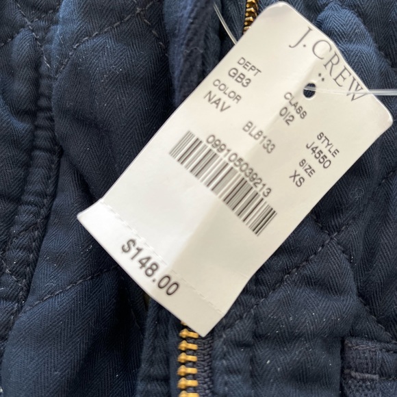 JCREW Factory quilted zip front jacket cost XS New with tag Navy - Picture 4 of 4